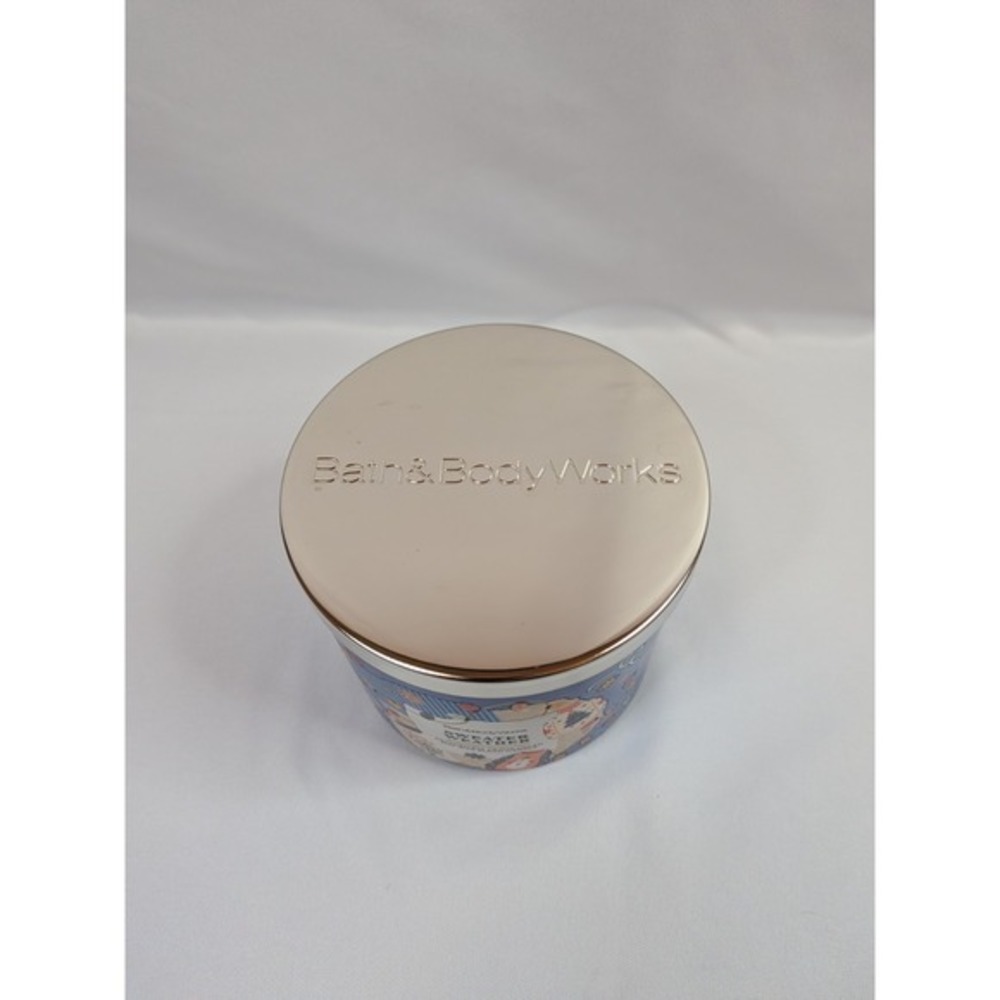 Bath & Body Works Sweater Weather 3 Wick Candle 14.5oz Holiday Ugly Sweater Blue - Picture 2 of 4